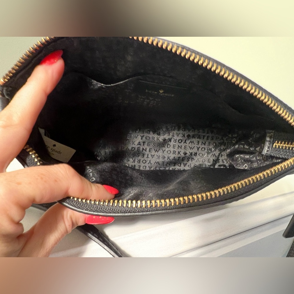 Kate Spade ♠️ Black Leather Crossbody Bag - Picture 10 of 12